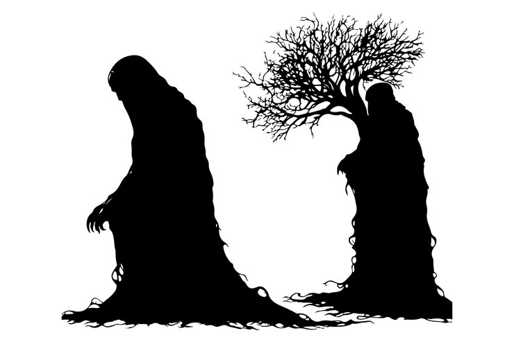 Vector zombie hands silhouettes zombie hands collection horror hand silhouettes undead hand vector