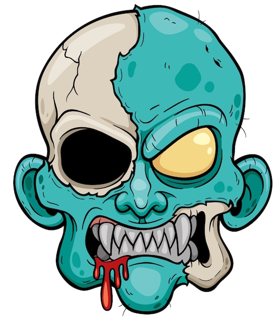 Zombie head cartoon