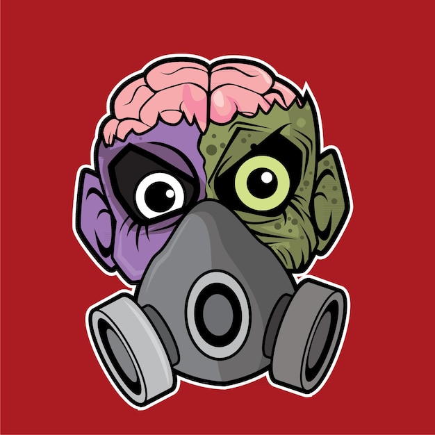 Zombie head - gas mask