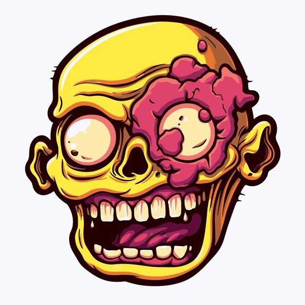 Zombie head illustration design