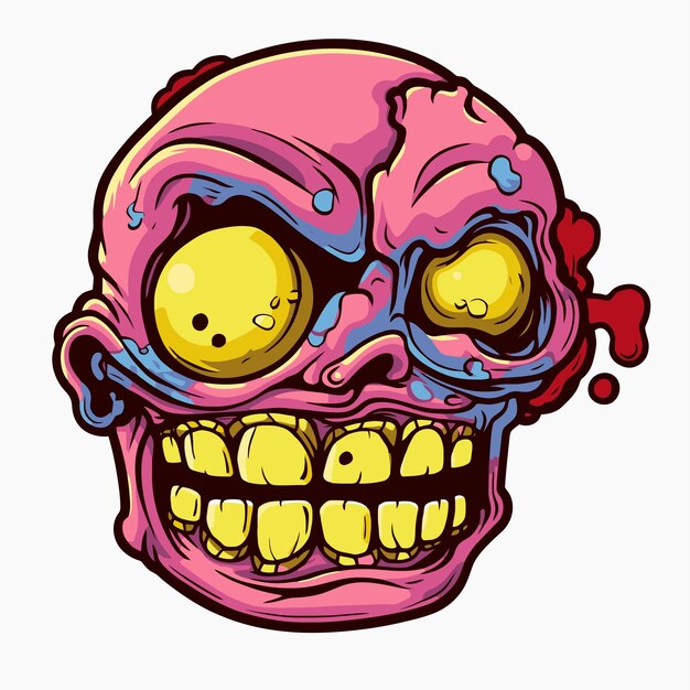 Vector zombie head illustration design