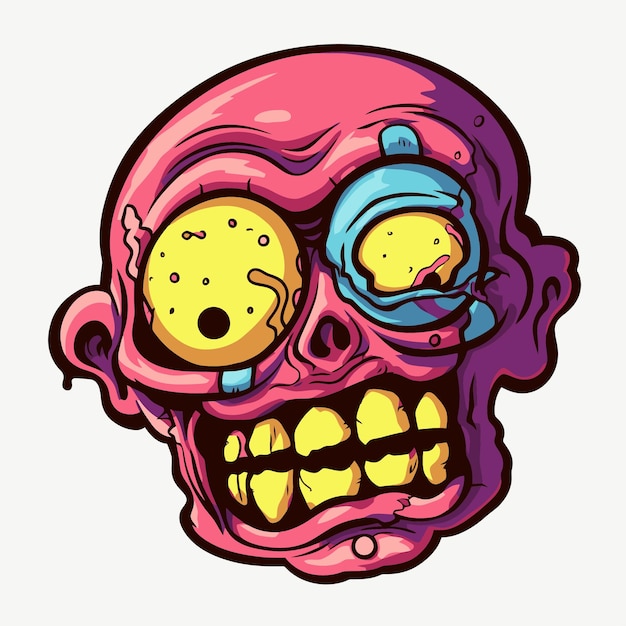 Zombie head illustration design