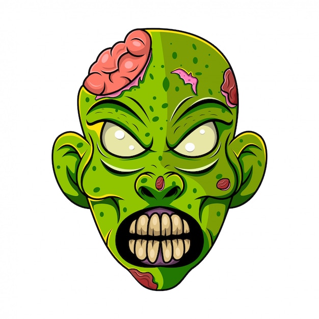 Logo della mascotte testa di zombie