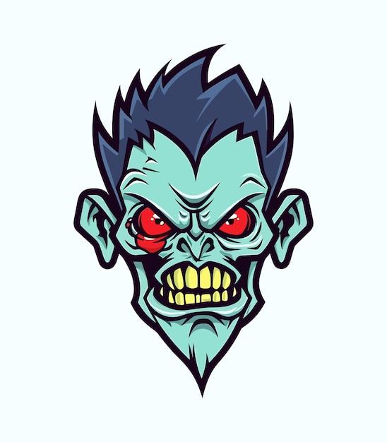 zombie head vector clip art illustration