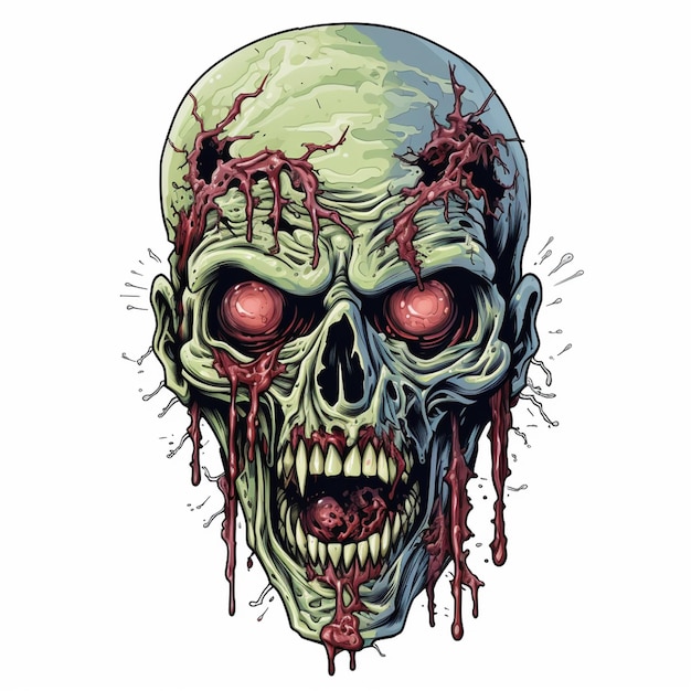 Vector zombie head