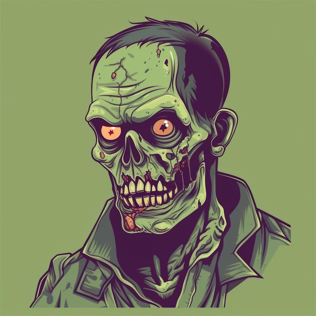 Vector zombie head