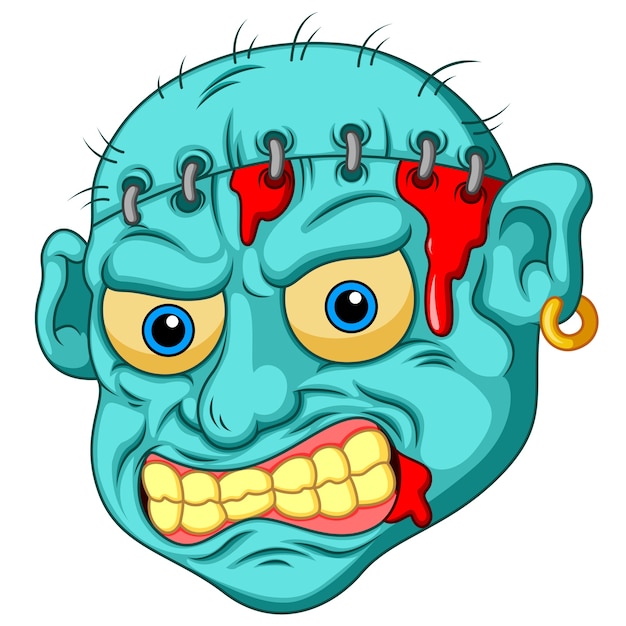 Vector zombie hoofd cartoon