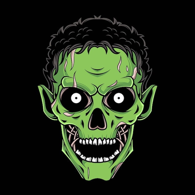 Vector zombie hoofd illustratie