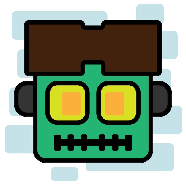 Vector zombie hoofd plat ontwerp vector