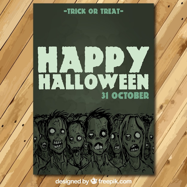 Vector zombie kaart voor halloween