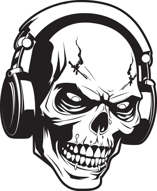 Vector zombie lyricism unleashed hip hop vector icon spectral rhyme scheme zombie hip hop design