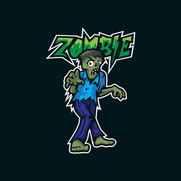 Zombie mascot logo design vector with modern illustration concept style for badge, emblem and t shirt printing. Zombie illustration.