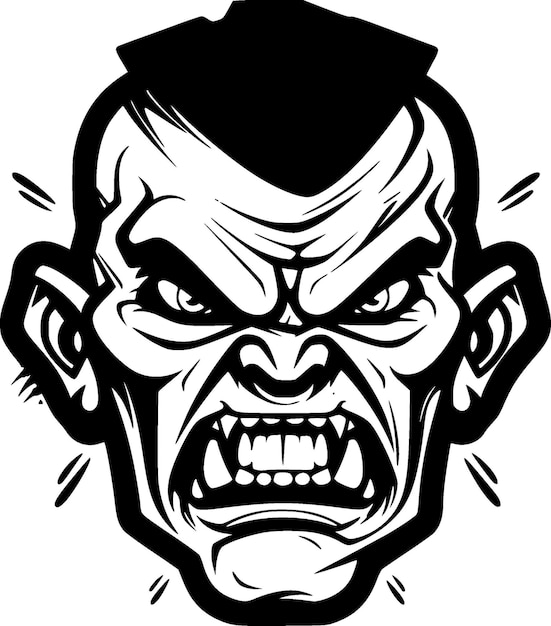 Зомби-минималист и плоский логотип векторная иллюстрация