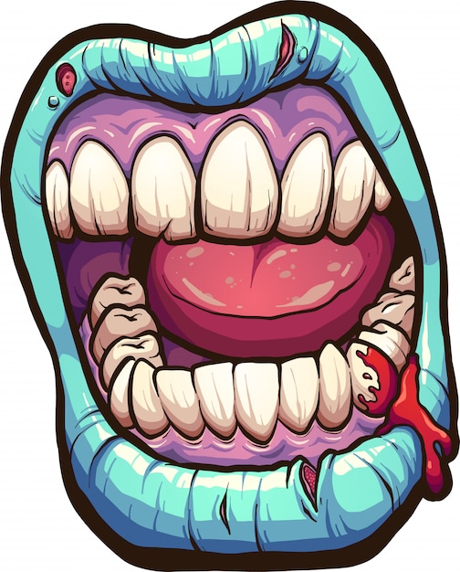 Vector zombie mouth