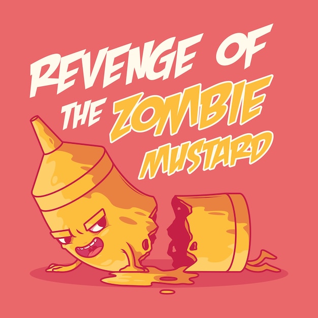 Zombie mustard  . Party, food, fast food, monster design concept