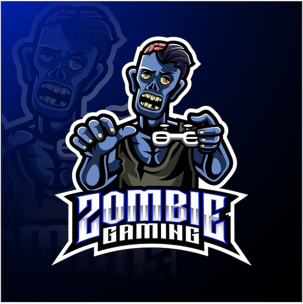 Zombie ondoden mascotte logo sjabloon