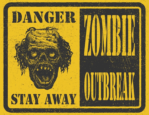 Zombie outbreak. disegnato a mano. illustrazione