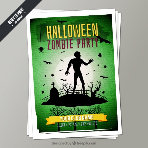 Vector zombie partij flyer