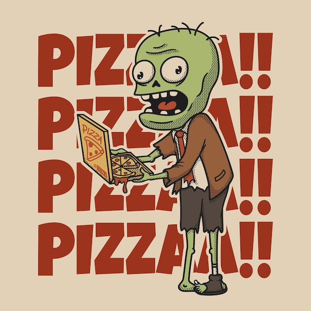 Vector zombie personage retro cartoon mascotte personage