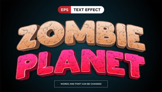 Zombie planet text effect editable halloween title text style