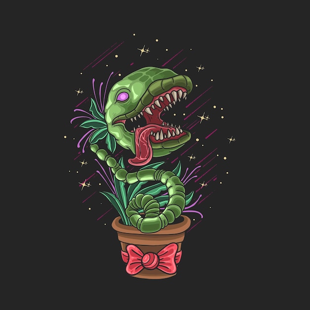 zombie plant monster beast illustration