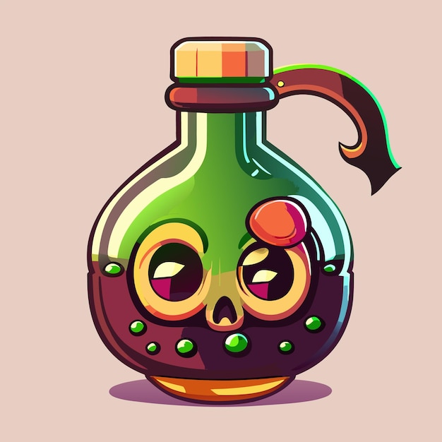 Zombie potion cartoon style illustration