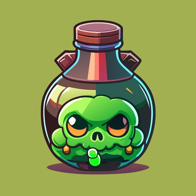 Zombie potion cartoon style illustration