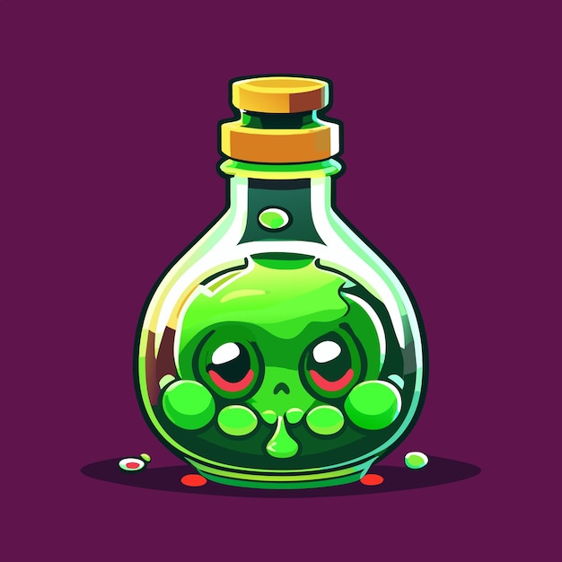 Vector zombie potion cartoon style