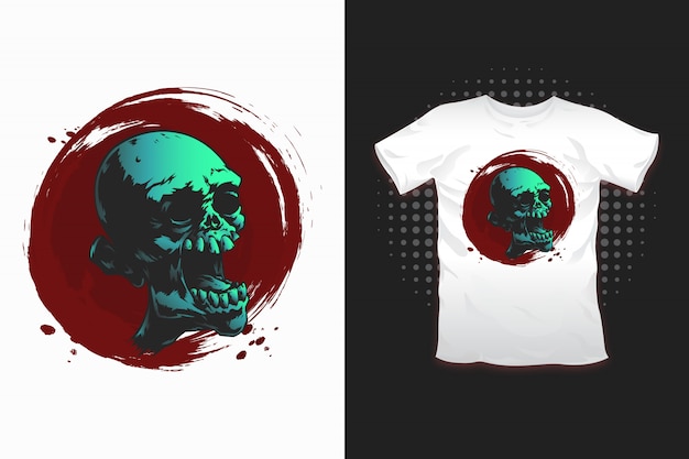 Вектор Зомби принт для дизайна футболки