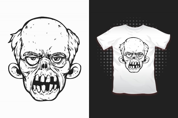 Zombie print voor t-shirt design