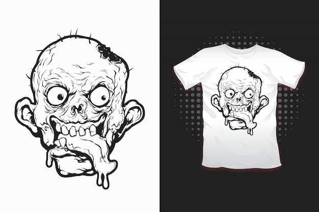 Zombie print voor t-shirt design