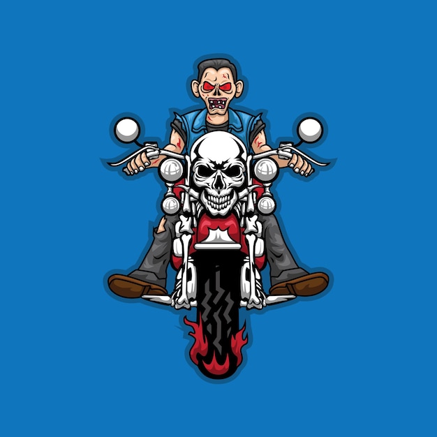 Zombie riders illustration vector design