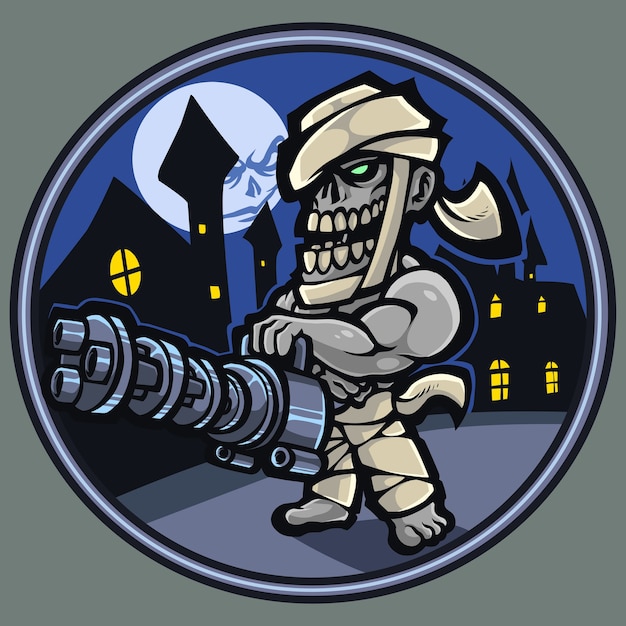 Zombie schutter mascotte logo