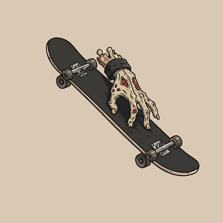 Vector zombie skate hand