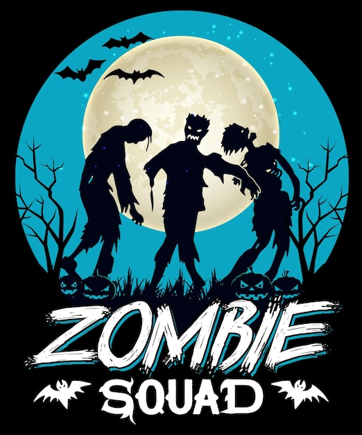 Vector zombie squad t-shirt graphics en merchandise ontwerp