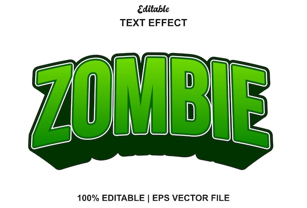 Zombie text effect and editable