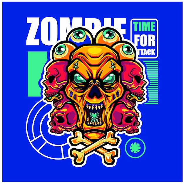 Vector zombie vector illustration tshirt ilustration