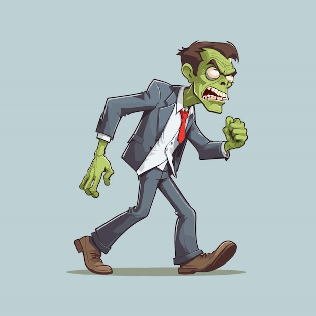 Vector zombie vector on white background