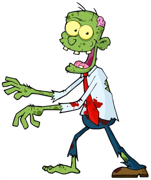 Vector zombie walking with hands in front