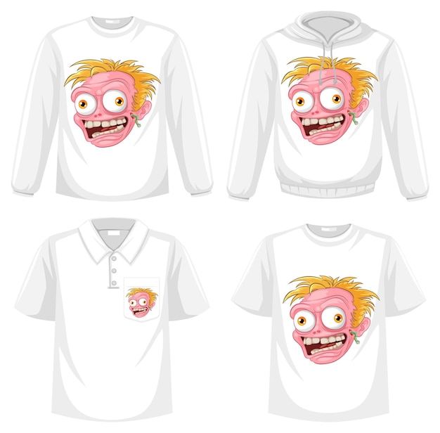 Zombiehoofdscreening op shirtset