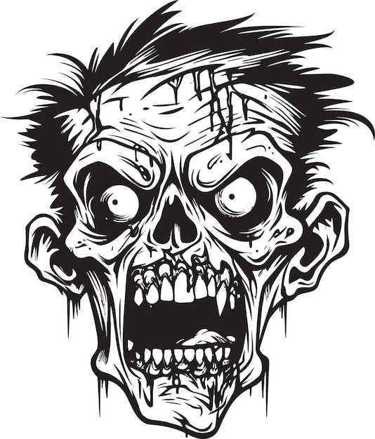 Vector zombies frenzy crazy skull design zombies tumultuous symbol vector design
