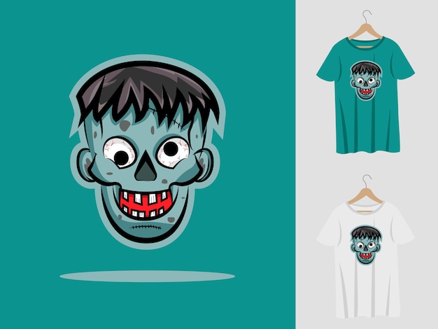 Zombies halloween mascot design with t-shirt .