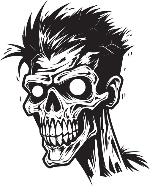 Вектор Зомби безумие вектор икона зомби безумие сумасшедший дизайн черепа