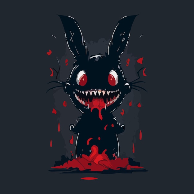 Vector zombies rabbit cartoon illustration vector