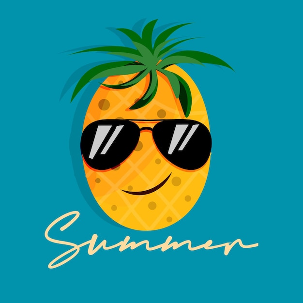 Vector zomer achtergrond met ananas voor uw kunstwerk tshirt ontwerp en webdesign eps 10