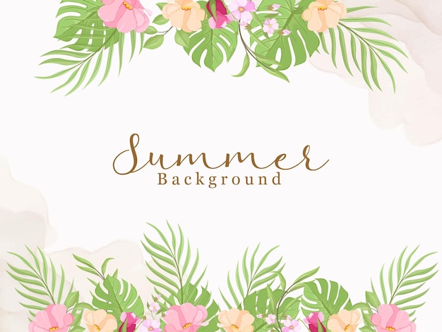 zomer achtergrond met bloemen frame