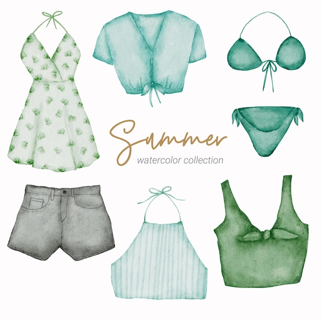 zomer aquarel element collectie