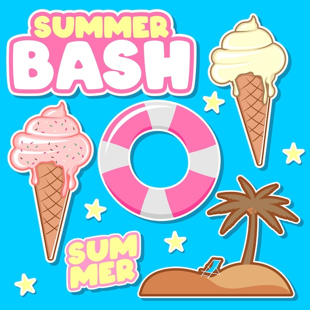 zomer bash sticker collectie