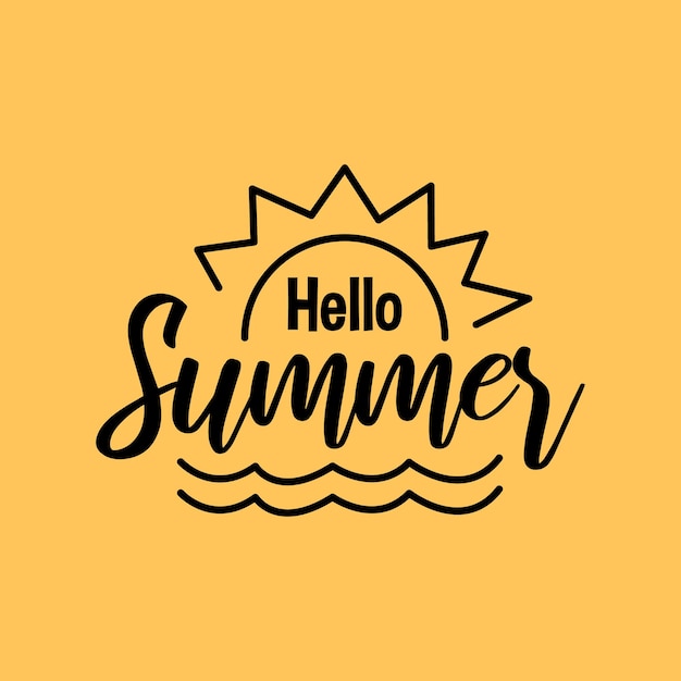 Zomer belettering citaten typografie ontwerp handgeschreven vakantie van zomer citaat