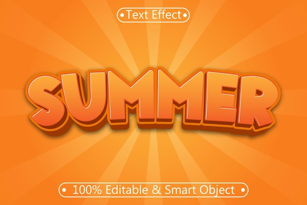 Zomer bewerkbaar teksteffect 3-dimensie reliëf eenvoudige stijl